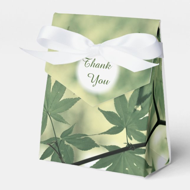 Sunlight Through Maple Leaves Thank You Favour Box (Front Side)