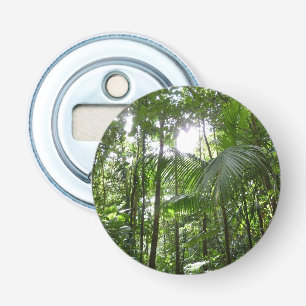 Sunlight Through Rainforest Canopy Tropical Green Bottle Opener