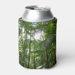 Sunlight Through Rainforest Canopy Tropical Green Can Cooler