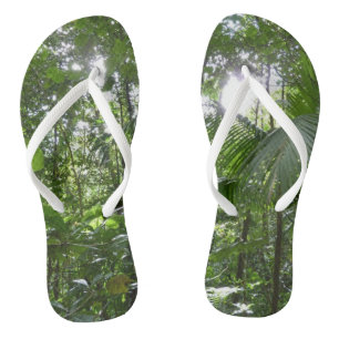 Sunlight Through Rainforest Canopy Tropical Green Jandals