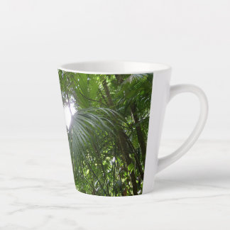 Sunlight Through Rainforest Canopy Tropical Green Latte Mug