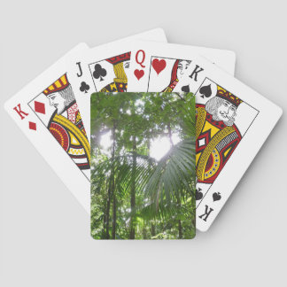 Sunlight Through Rainforest Canopy Tropical Green Playing Cards