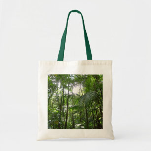 Sunlight Through Rainforest Canopy Tropical Green Tote Bag