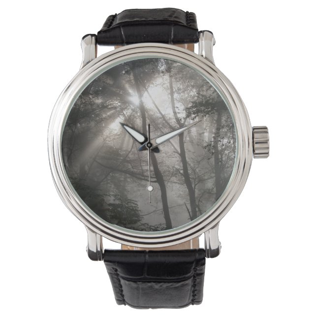 Sunlight Through Trees Dark Woodland Watch (Front)