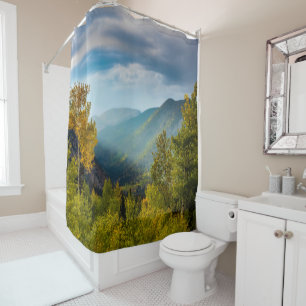 Sunlight Valley // Autumn Color Forest Shower Curtain
