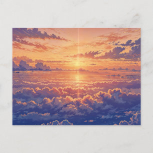 Sunlit Atmosphere - Vibrant Illustration Art Style Postcard
