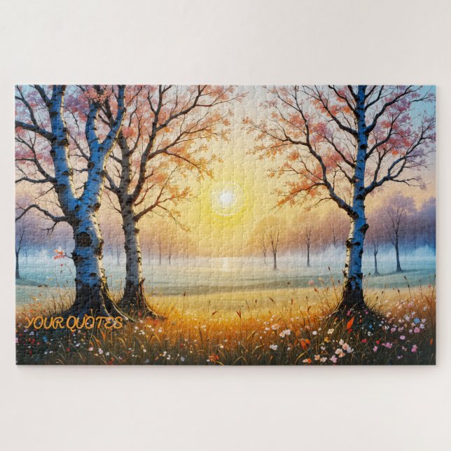 Sunlit Birch Forest Clearing  Jigsaw Puzzle (Horizontal)