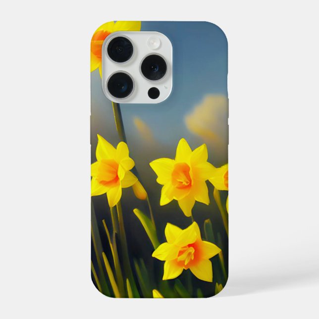Sunlit Blooms: Golden Daffodils in Full Glory  iPhone Case (Back)