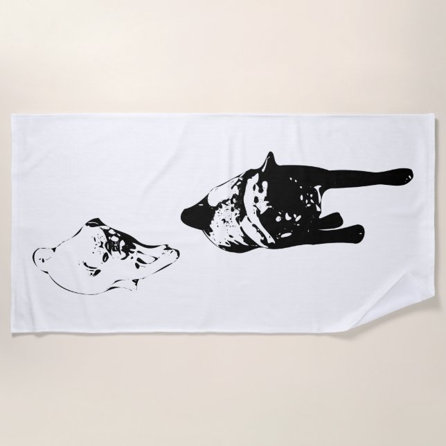 Sunlit Boldness, Ink Dog Swim Beach Towel (Front)