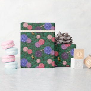 Sunlit Butterfly Hydrangea Garden Bronze Small Wrapping Paper