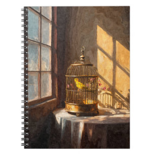 Sunlit Canary Birdcage Notebook