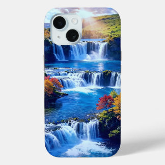 Sunlit Cascade Valley 001 iPhone 15 Case