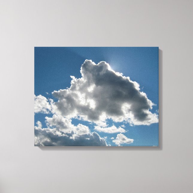 Sunlit Clouds Under Open Sky Canvas Print (Front)
