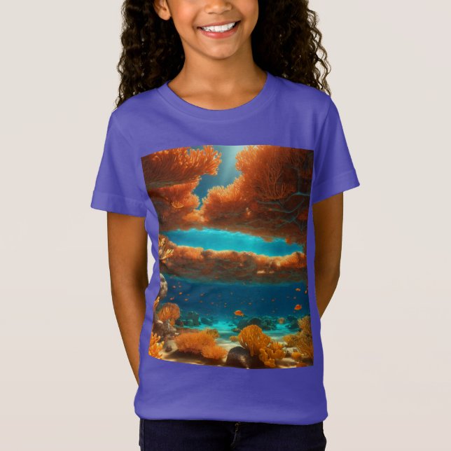 Sunlit Coral Dreams – Ocean Glow 3D Tee (Front)