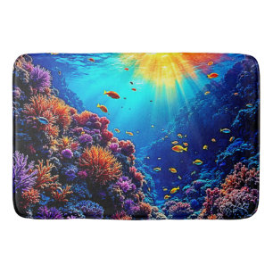 Sunlit Coral Reef Wonderland Bath Mat