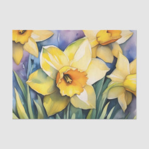 Sunlit Daffodils Watercolor Tissue Paper