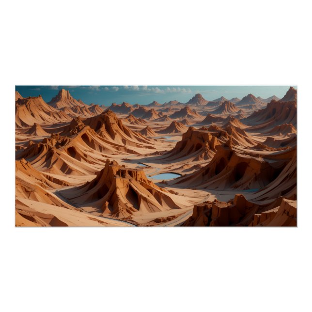 Sunlit Desert Landscape Poster (Front)