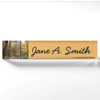 Sunlit Fall Trail in Laurel Hill State Park Nameplate