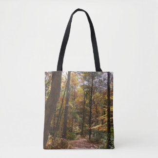 Sunlit Fall Trail in Laurel Hill State Park Tote Bag