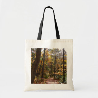 Sunlit Fall Trail in Laurel Hill State Park Tote Bag