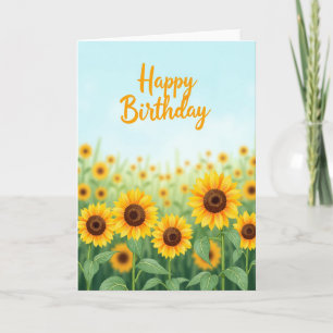 Sunlit Field Birthday Card