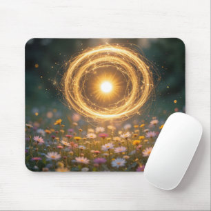 Sunlit Floral Vortex Mouse Pad