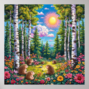 🌲 Sunlit Forest Landscape For Cosy Nature Spaces Poster