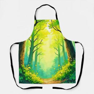 Sunlit Forest Path Apron