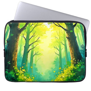 Sunlit Forest Path Laptop Sleeve