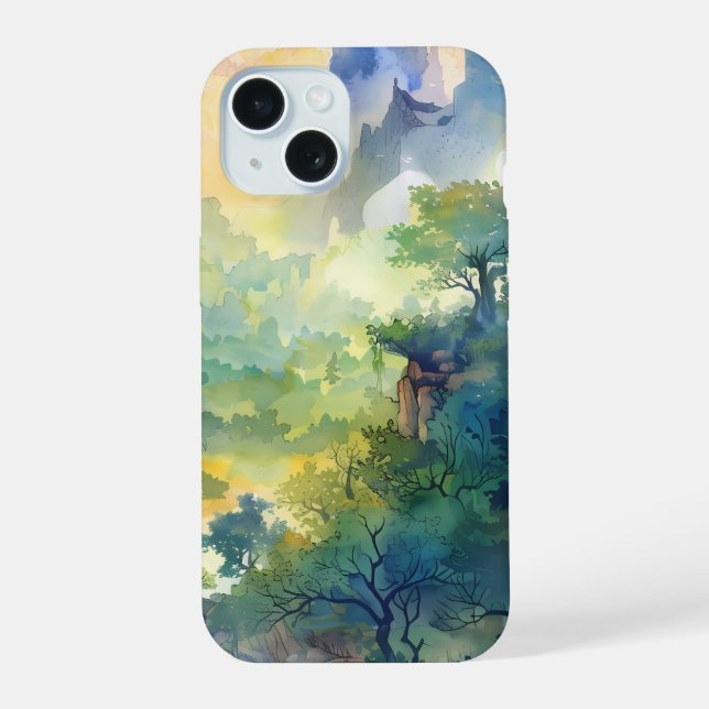 Sunlit Forest Valley Phone Case (Back)