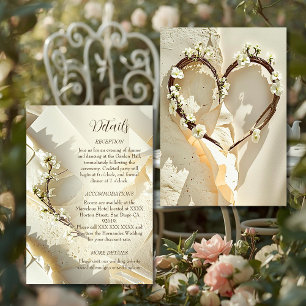 Sunlit Garden Heart on Warm Ivory Cotton Paper Enclosure Card