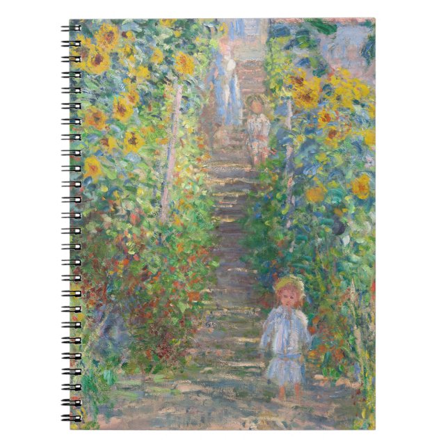 Sunlit Garden Path with Children Notebook (Front)