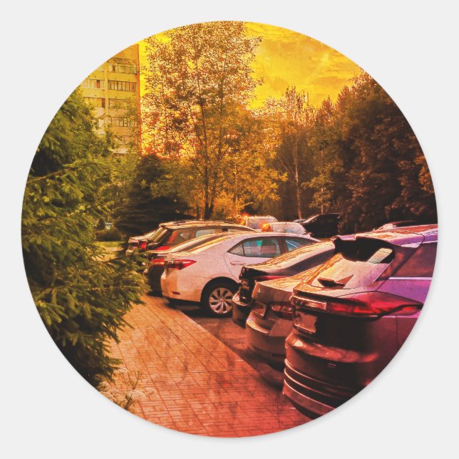 Sunlit Glow Round Sticker – Customisable (Front)