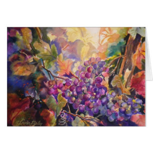 Sunlit Grapes that Glow Original Blank ART Card