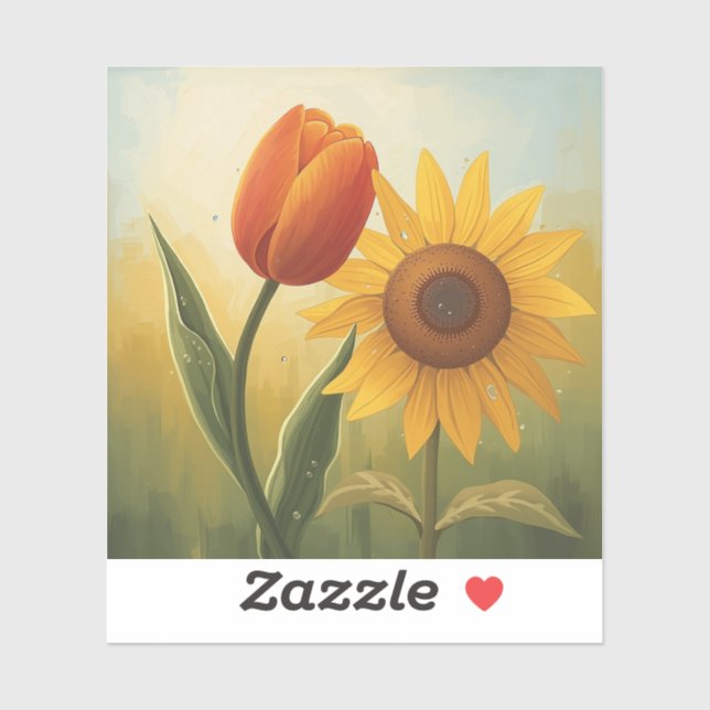 Sunlit Harmony: Stylised Floral Painting Art  (Sheet)