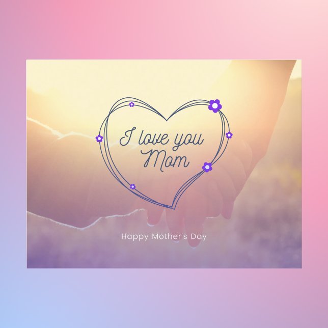Sunlit Heart I Love You Mum Postcard (Creator Uploaded)