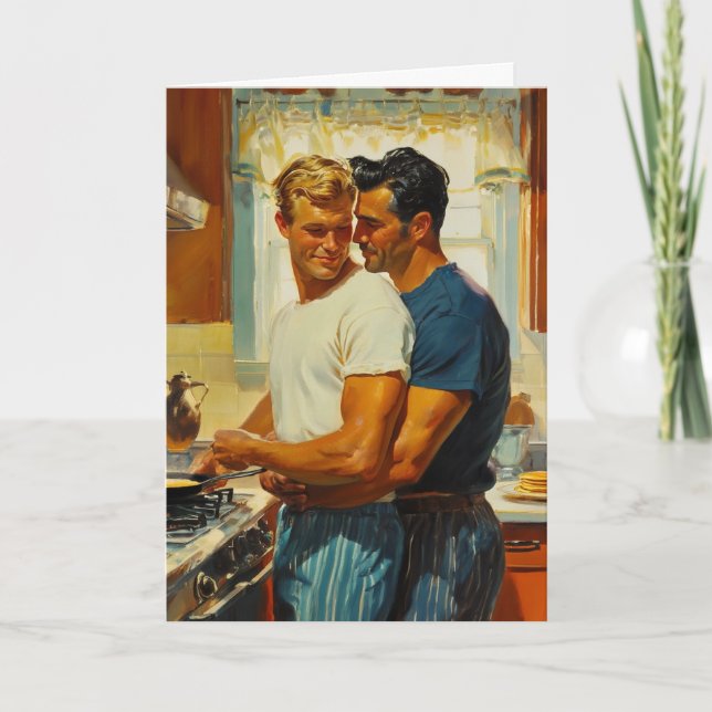 Sunlit Kitchen Embrace Card (Front)