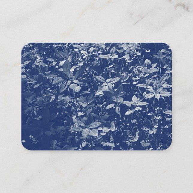 Sunlit Leaves - Cyanotype Effect Business Card (Front)