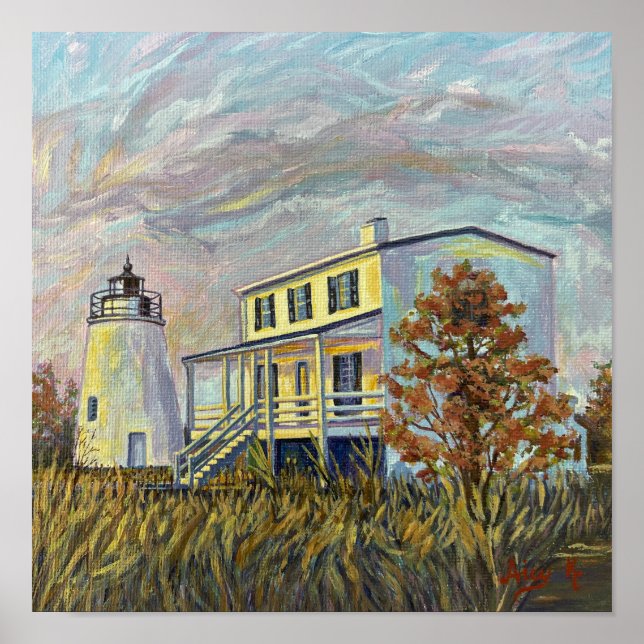 Sunlit Lighthouse Poster (Front)