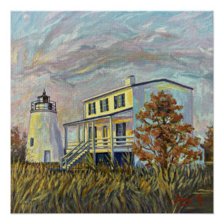 Sunlit Lighthouse Poster