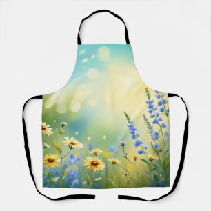 Sunlit Meadow Watercolor Apron