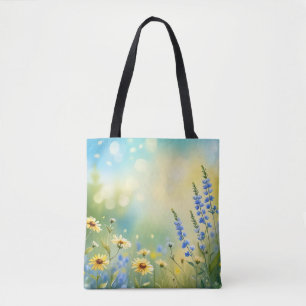 Sunlit Meadow Watercolor Tote Bag