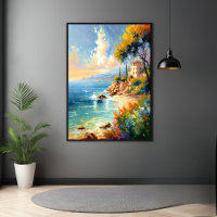 Sunlit Mediterranean Coast Impressionist Art