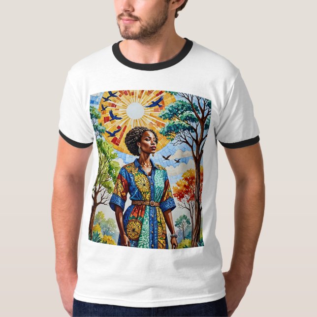 Sunlit Mosaic Queen Fall Art T-Shirt (Front)