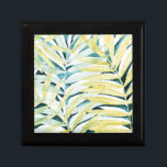 Sunlit Palms - Palm Tree Leaves Gift Box<br><div class="desc">Sunlit Palms I by Grace Popp. Features tropical palm tree leaves in a yellow-green colour scheme.</div>
