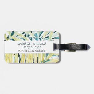Sunlit Palms - Palm Tree Leaves Luggage Tag