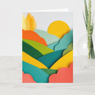 Sunlit Paper Mountains Card