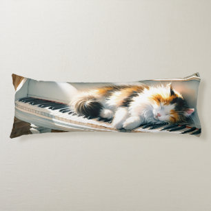 Sunlit Piano Cat Cottagecore Dream Body Cushion