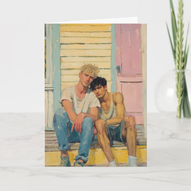 Sunlit Porch Embrace Card (Front)