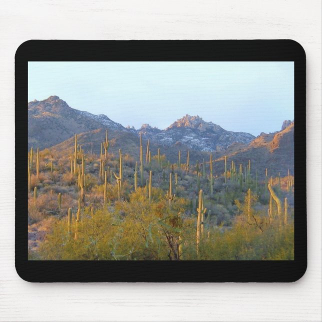 Sunlit Saguaro Field Mouse Pad (Front)